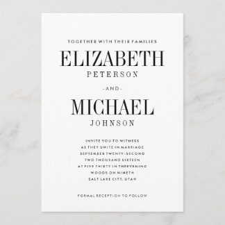 Simple Elegant Type Wedding Invitation Template