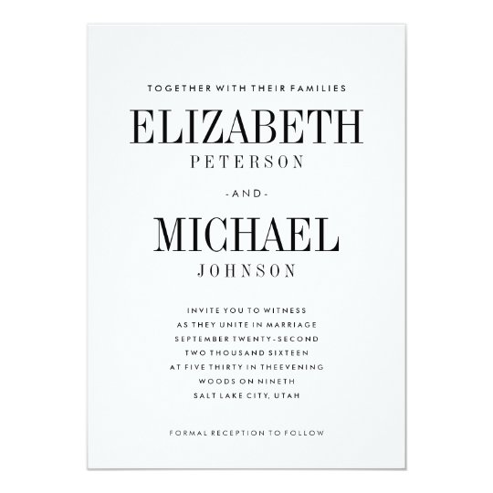 Simple Elegant Type Wedding Invitation Template Zazzle Com