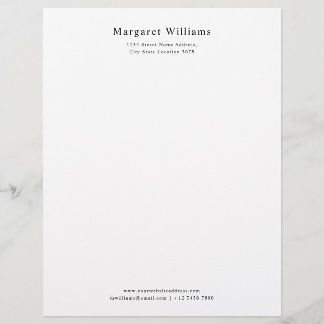 Simple Elegant Typography Address Office Letterhead (Front)