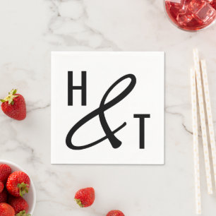 Simple Elegant Typography Ampersand Monograms Napkins