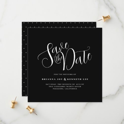 Simple Elegant Typography Black Wedding Save The Date