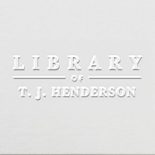 Simple Elegant Typography Custom Name Library Book Embosser