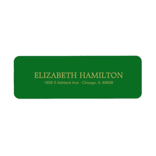Simple Elegant Typography Green Address Label
