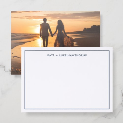 Simple Elegant Typography Letterpress Photo Cards