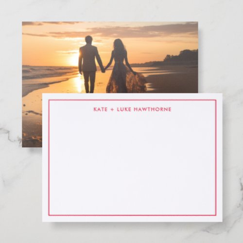 Simple Elegant Typography Letterpress Photo Cards