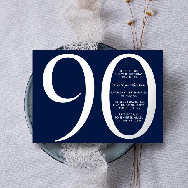 Simple Elegant Typography Milestone Birthday Real Foil Invitation (Creator Uploaded)