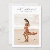 Simple Elegant Typography Modern Photo Baby Shower Invitation (Front)