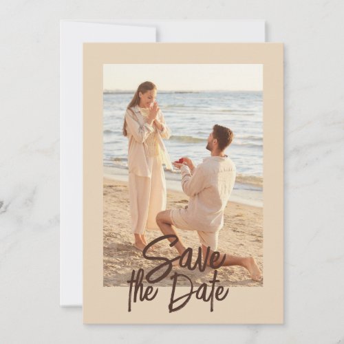 Simple Elegant Typography Modern Photo Wedding Save The Date