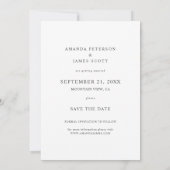 Simple Elegant Typography Photo Save the Date  (Back)