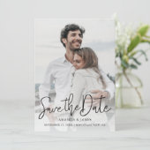Simple Elegant Typography Photo Save the Date  (Standing Front)