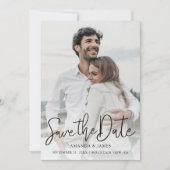Simple Elegant Typography Photo Save the Date  (Front)
