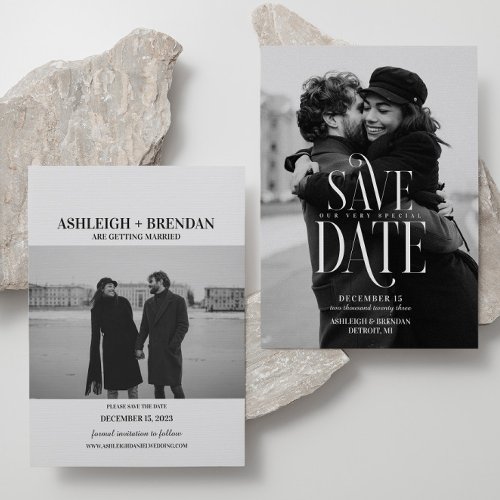 Simple Elegant Typography Photo Save The Date
