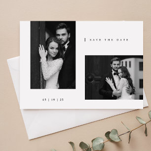 Simple Elegant Typography Photo Wedding Save The Date