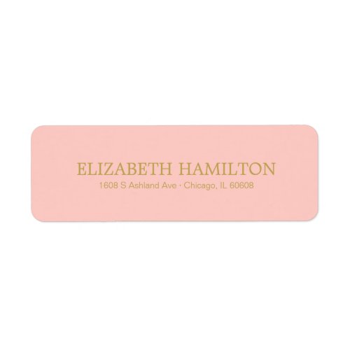 Simple Elegant Typography Pink Blush Address Label