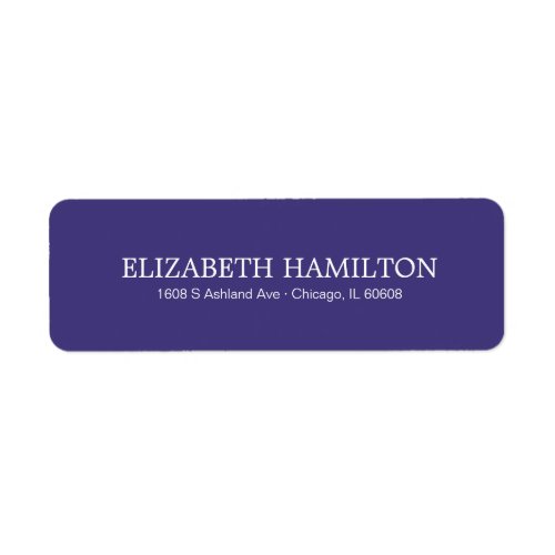 Simple Elegant Typography Purple Violet Address Label