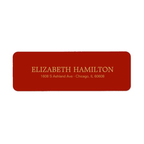 Simple Elegant Typography Red Address Label
