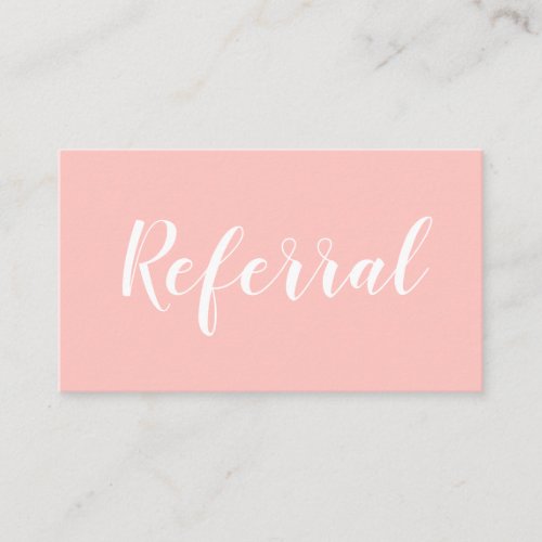 Simple elegant typography referral business card