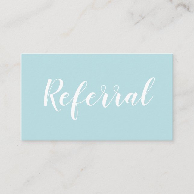 Simple elegant typography referral business card (Front)