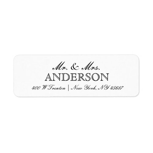 Simple Elegant Typography Return Address Labels