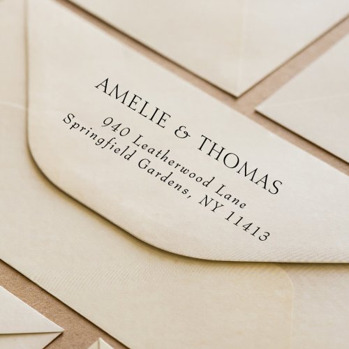 Simple Elegant Typography Wedding Address Rubber Stamp