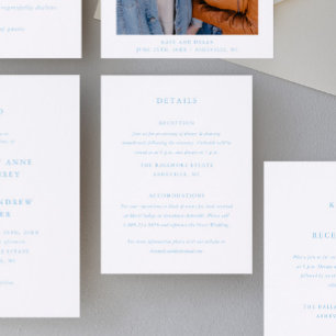 Simple Elegant Typography Wedding Details Letterpress Enclosure Card