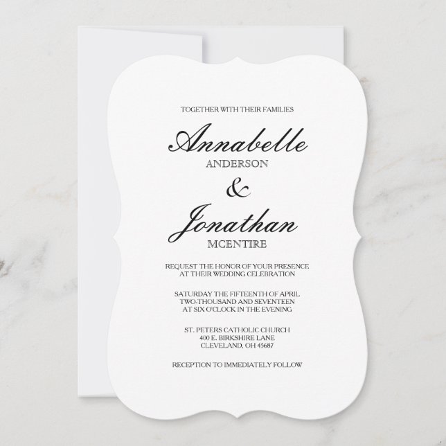 Simple Elegant Typography Wedding Invitation (Front)