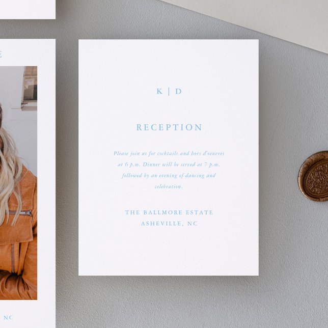 Simple Elegant Typography Wedding Letterpress Enclosure Card (Simple monogram wedding letterpress reception enclosure cards.)