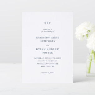 Simple Elegant Typography Wedding Letterpress Invitation