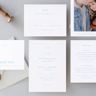 Simple Elegant Typography Wedding Letterpress Invitation