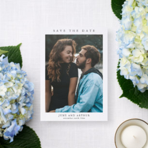 Simple Elegant Typography Wedding Letterpress Photo Cards