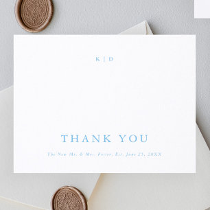 Simple Elegant Typography Wedding Letterpress Thank You Card