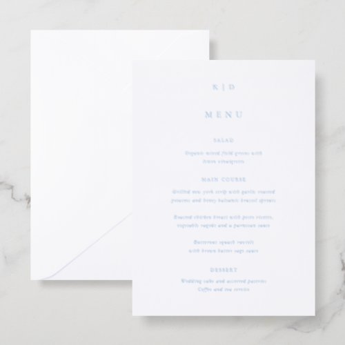 Simple Elegant Typography Wedding Menu Letterpress Invitation