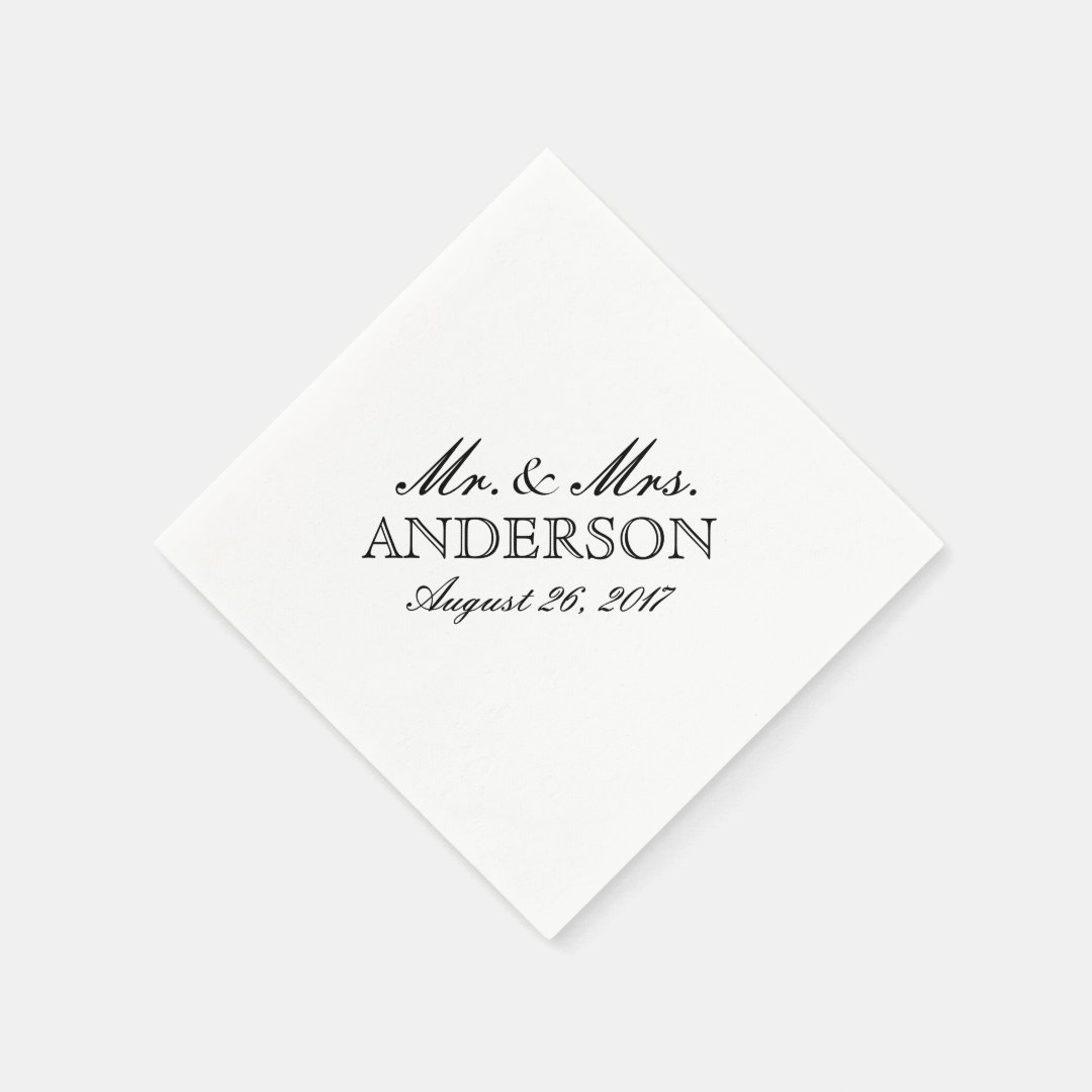 Simple Elegant Typography Wedding Napkin | Zazzle