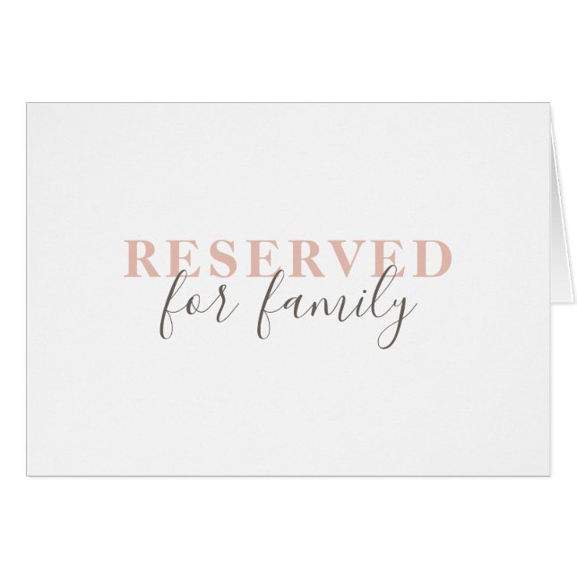 Simple elegant typography wedding reserved sign cards (Front Horizontal)