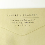 Simple Elegant Typography Wedding Return Address Rubber Stamp<br><div class="desc">Create the perfect return address wood art stamp for your wedding mail, with this easy-to-use template! Featuring a chic minimalist typography with your name in an elegant serif font and your return address in italics. To customize this design, simply click on "Personalize this template" and start adding your own details....</div>