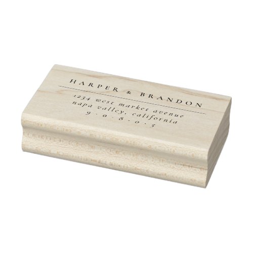 Simple Elegant Typography Wedding Return Address Rubber Stamp Simple Elegant Typography Wedding Return Address Rubber Stamp