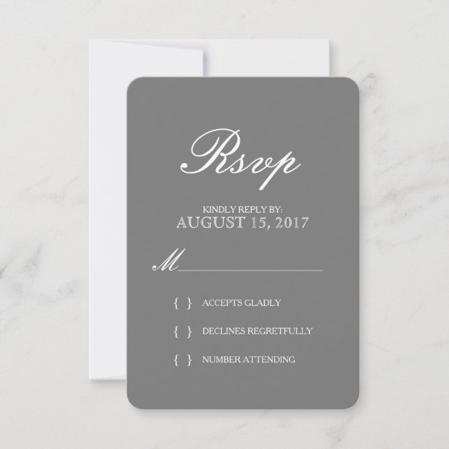 Simple Elegant Typography Wedding RSVP Card (Front)