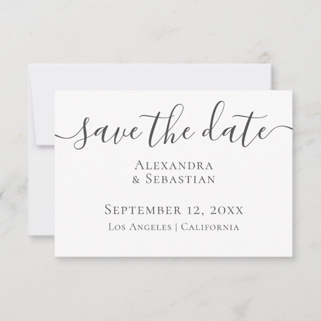 Simple Elegant Typography Wedding Save The Date (Front)