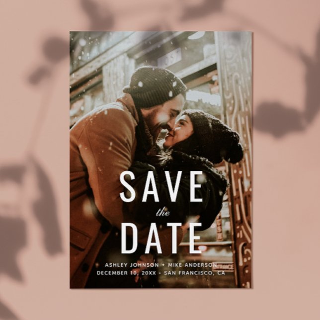 Simple elegant typography wedding Save the date Announcement Postcard (Creator Uploaded)