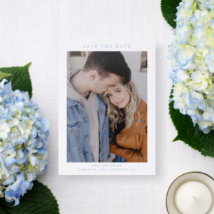 Simple Elegant Typography Wedding Save the Date Letterpress Photo Cards
