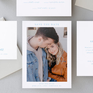 Simple Elegant Typography Wedding Save the Date Letterpress Photo Cards