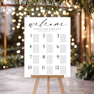 Simple Elegant Typography Wedding Seating Chart Foam Board