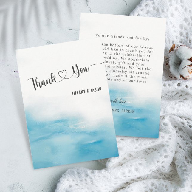 Simple Elegant Unique Minimalist Custom Wedding Thank You Card (Creator Uploaded)