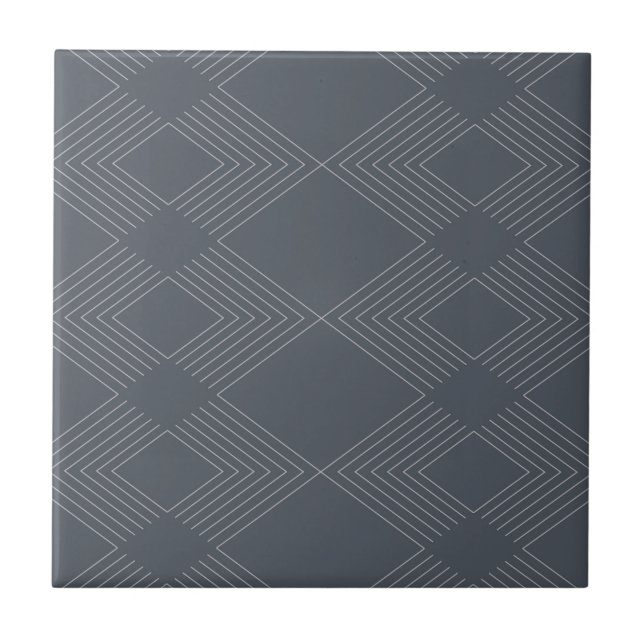 Simple, elegant, urban, chic line graphic pattern ceramic tile (Front)