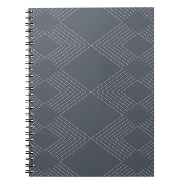 Simple, elegant, urban, chic line graphic pattern notebook (Front)