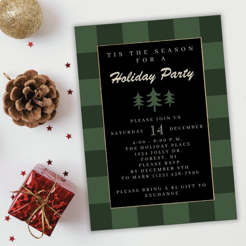 Simple Elegant Vintage Christmas Holiday Party Invitation