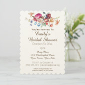 Simple Elegant Vintage Floral Bridal Shower Invitation (Standing Front)