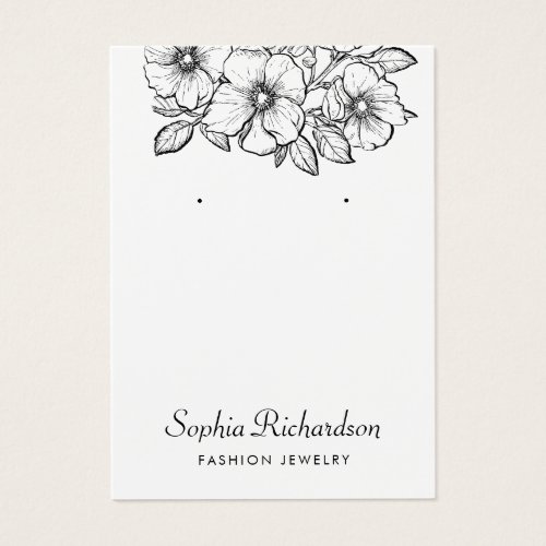 Simple elegant vintage Floral Earring Display Card