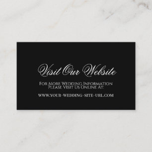 Simple Elegant Visit Our Website Black Wedding Enclosure Card