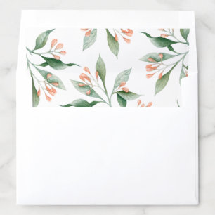 Simple Elegant Watercolor Floral Pattern Envelope Liner
